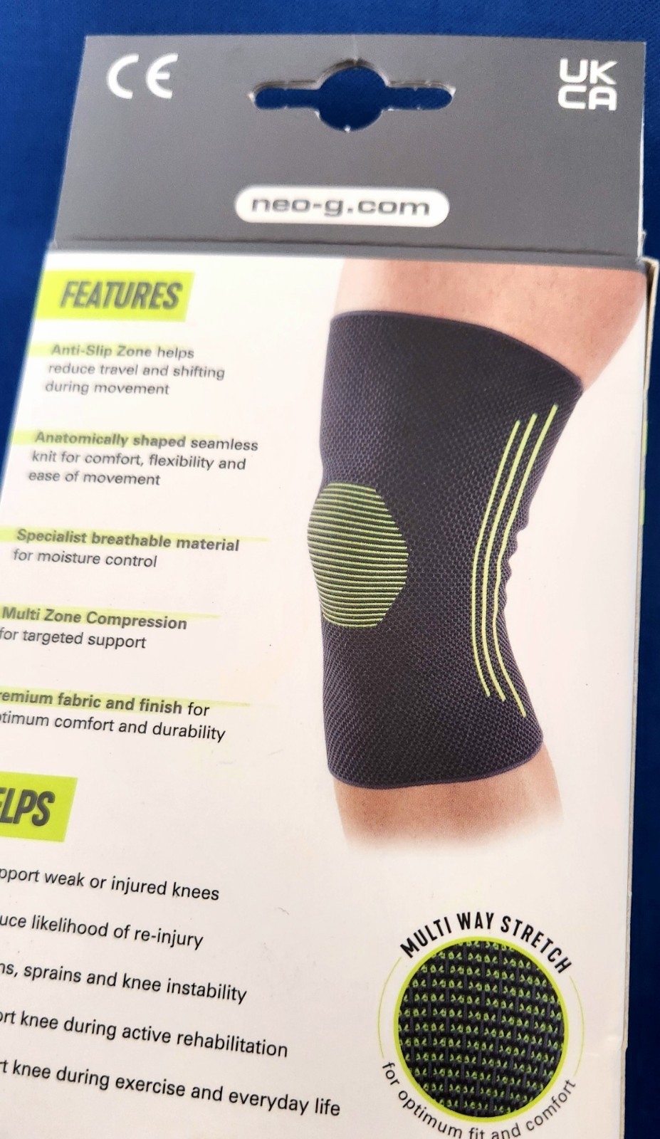 Neo G Active Knee Support Size Medium, Left Or Right, Medium Support