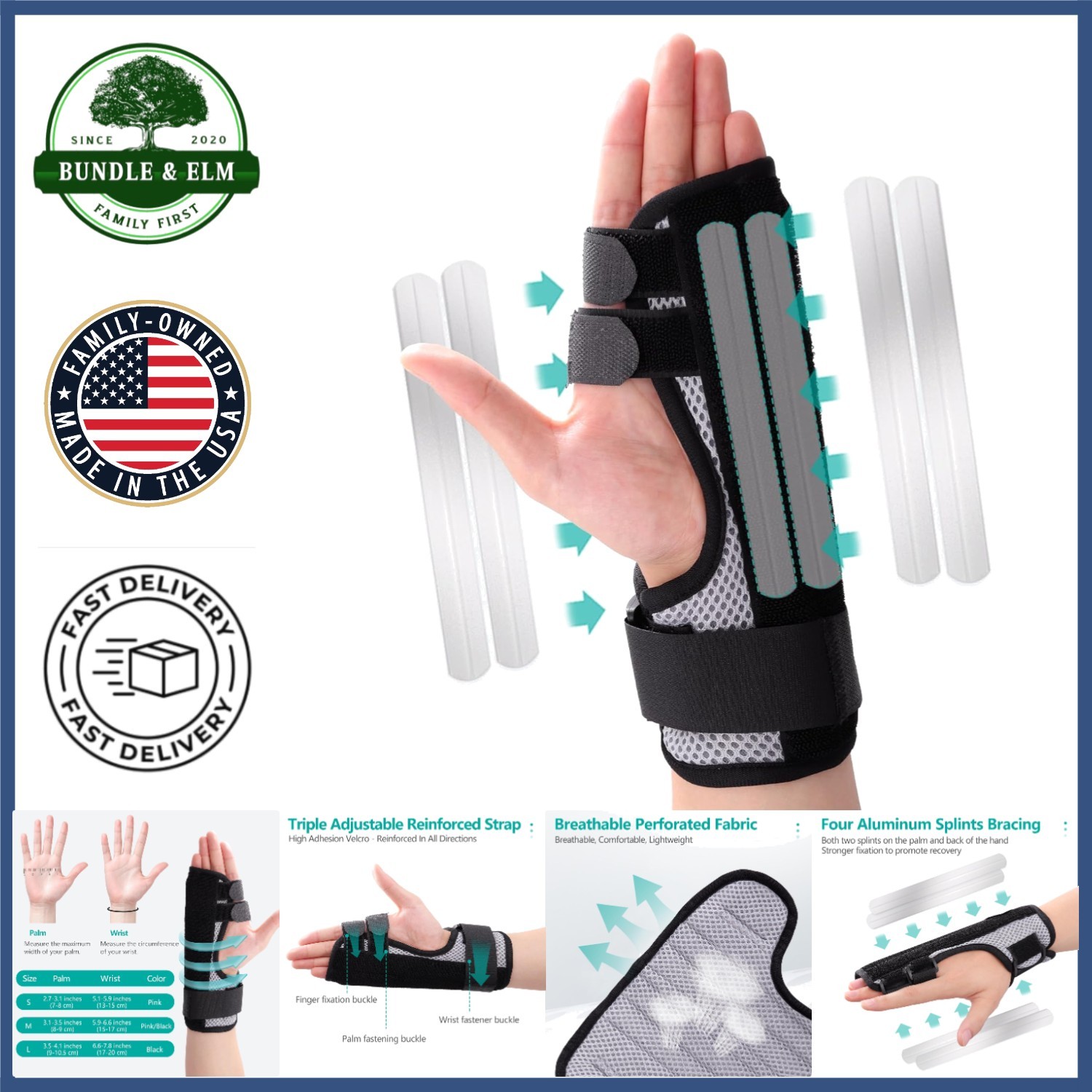 Hand Brace for Finger Injuries, Promotes Healing for Fractures and Arthritis