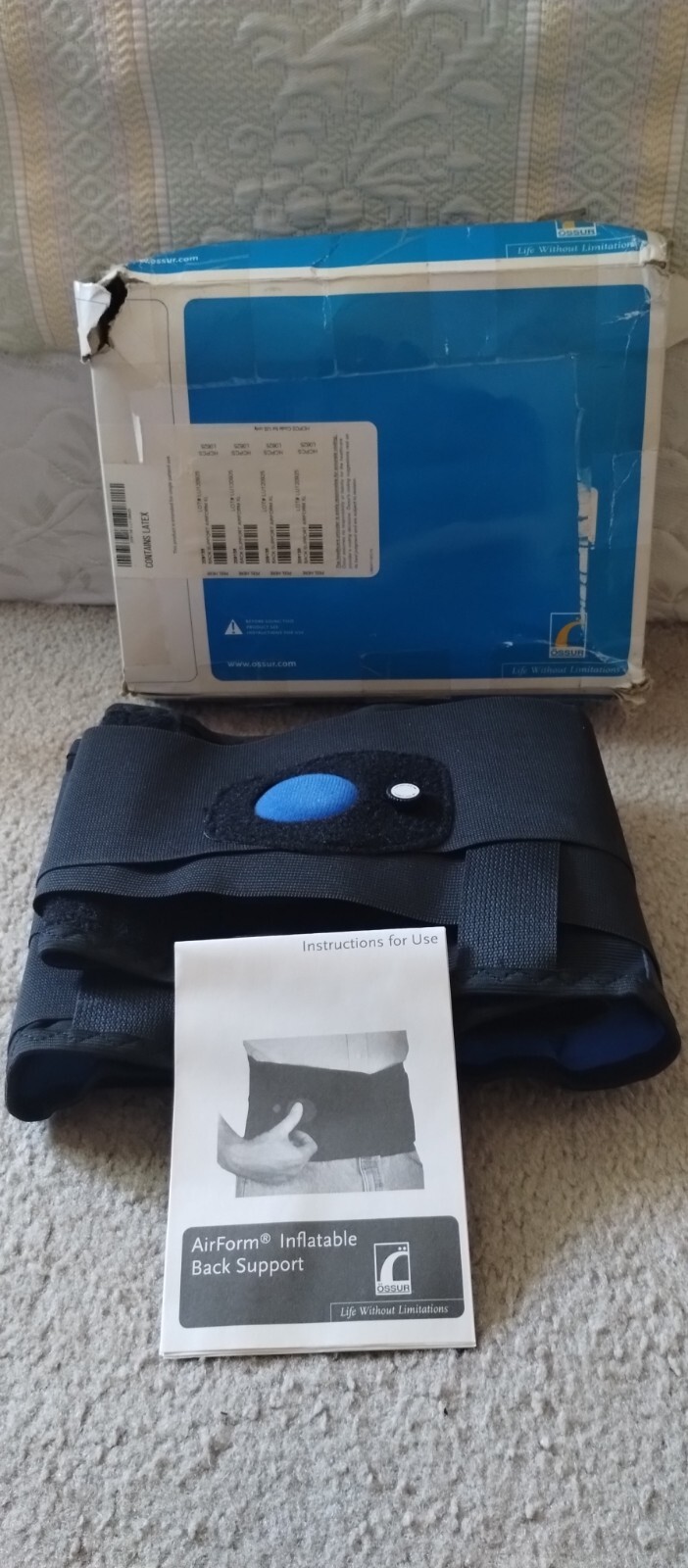 Ossur back support airform XL for Chronic Lower Back Pain, Sciatica 209138 NIOB