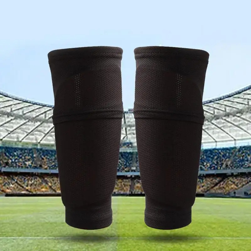 Shin guard football insert mesh elastic breathable socks double-layer fixed adul