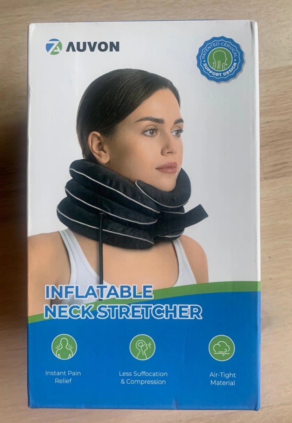 Auvon Inflatable Neck Stretcher For Cervical Traction 3 Layer Black