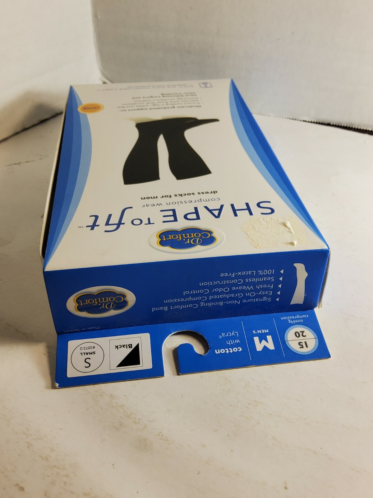 Dr. Comfort Mens 15-20 mmhg Shape to Fit Compression Dress Socks – Small – Black