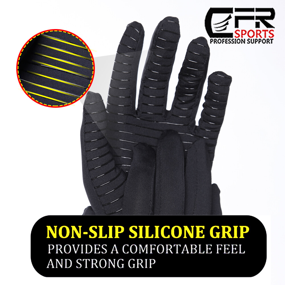 Copper Arthritis Compression Gloves Hand Support Joint Pain Relief Sport Gym CFR