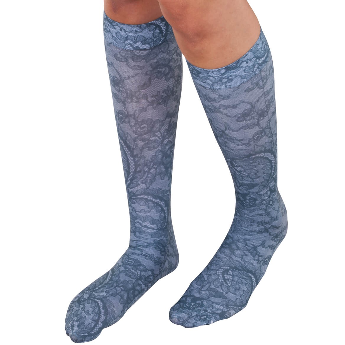 Celeste Stein Compression Socks 20-30mmHg, Midnight Lace, Queen, Midnight Lace,