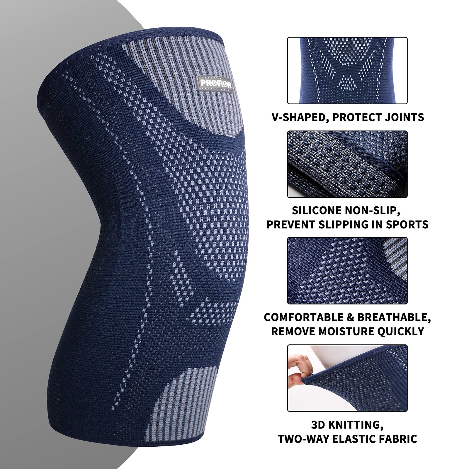 L Pack of 2 Knee Braces for Men Women Knee Compression Sleeves for Running