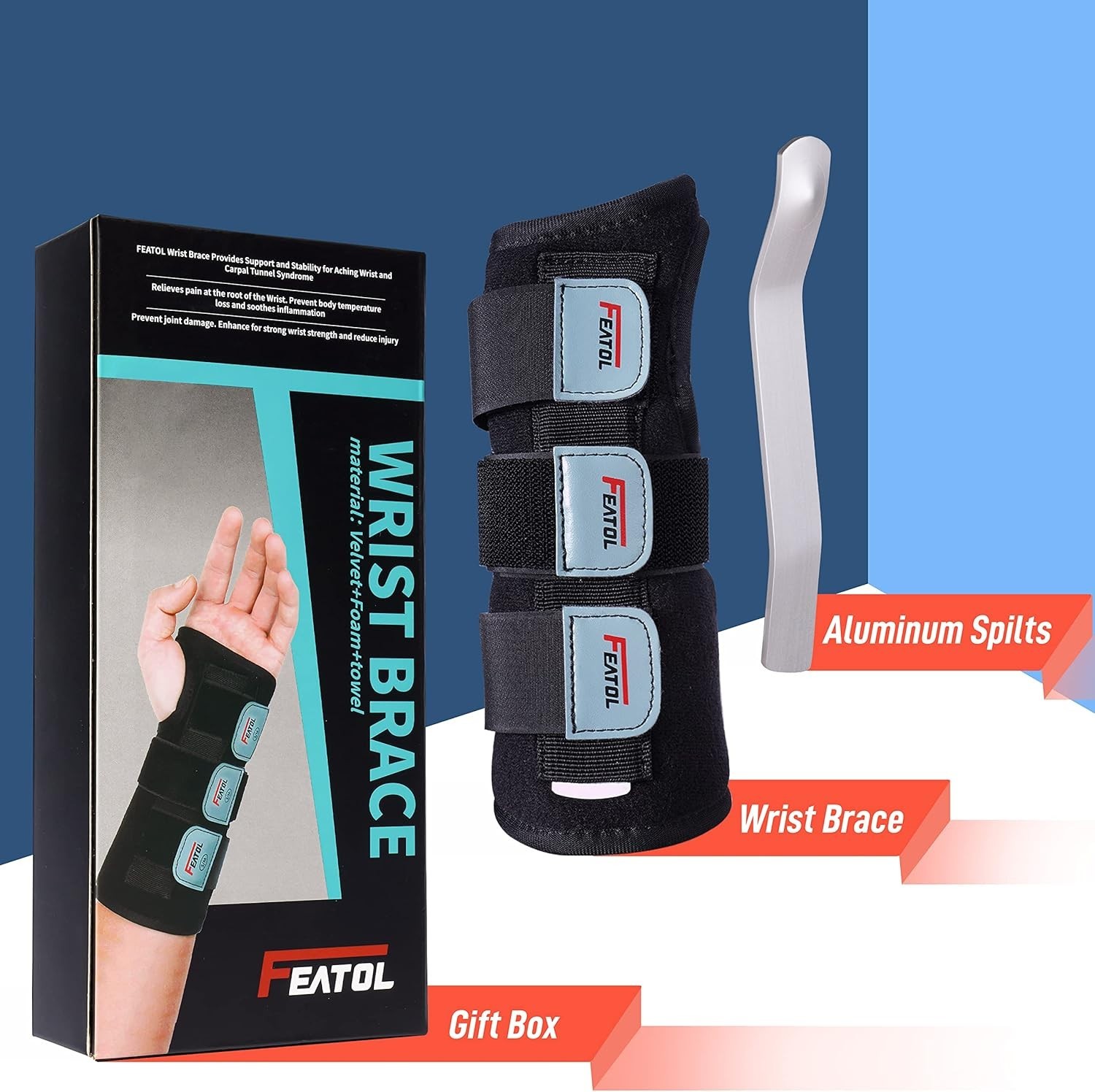 Wrist Brace Small/Medium Black Night Support