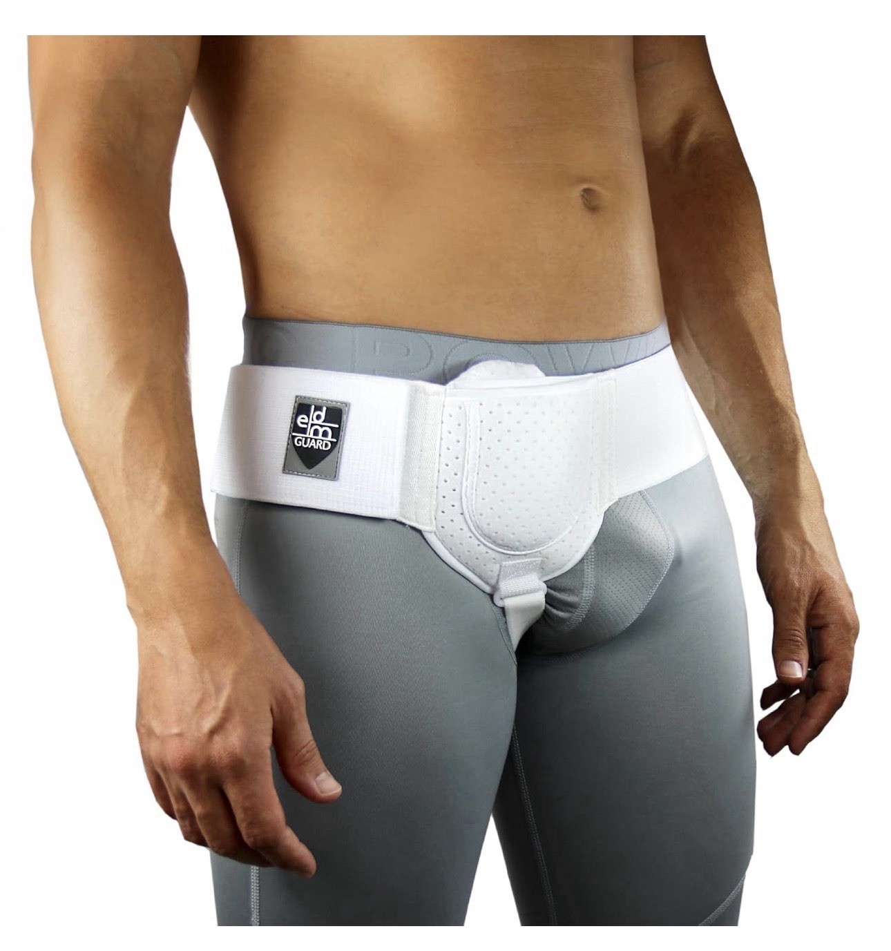 Everyday Medical Inguinal Hernia Support for Men Post Surgery S/M White