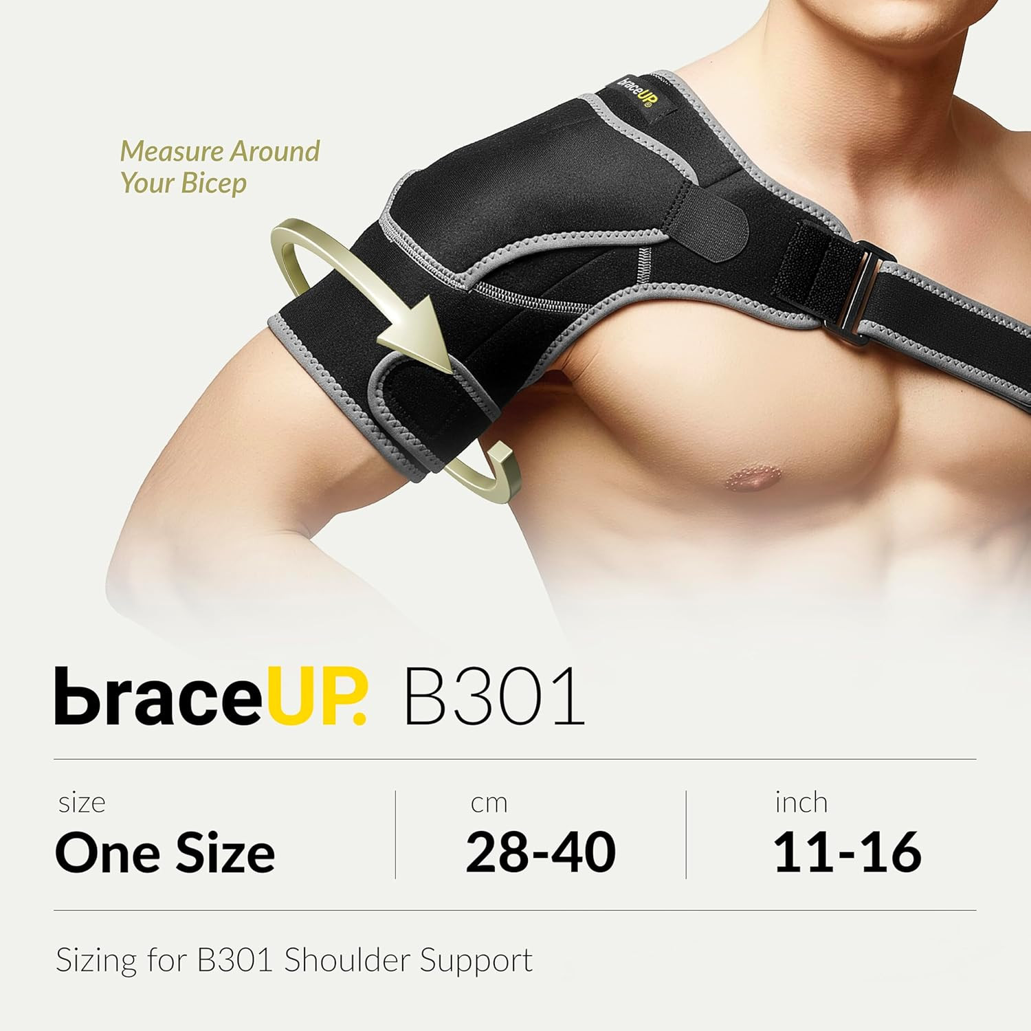 Shoulder Brace with Adjustable Support and Ice Pad Pocket for Pain Relief, Rotat