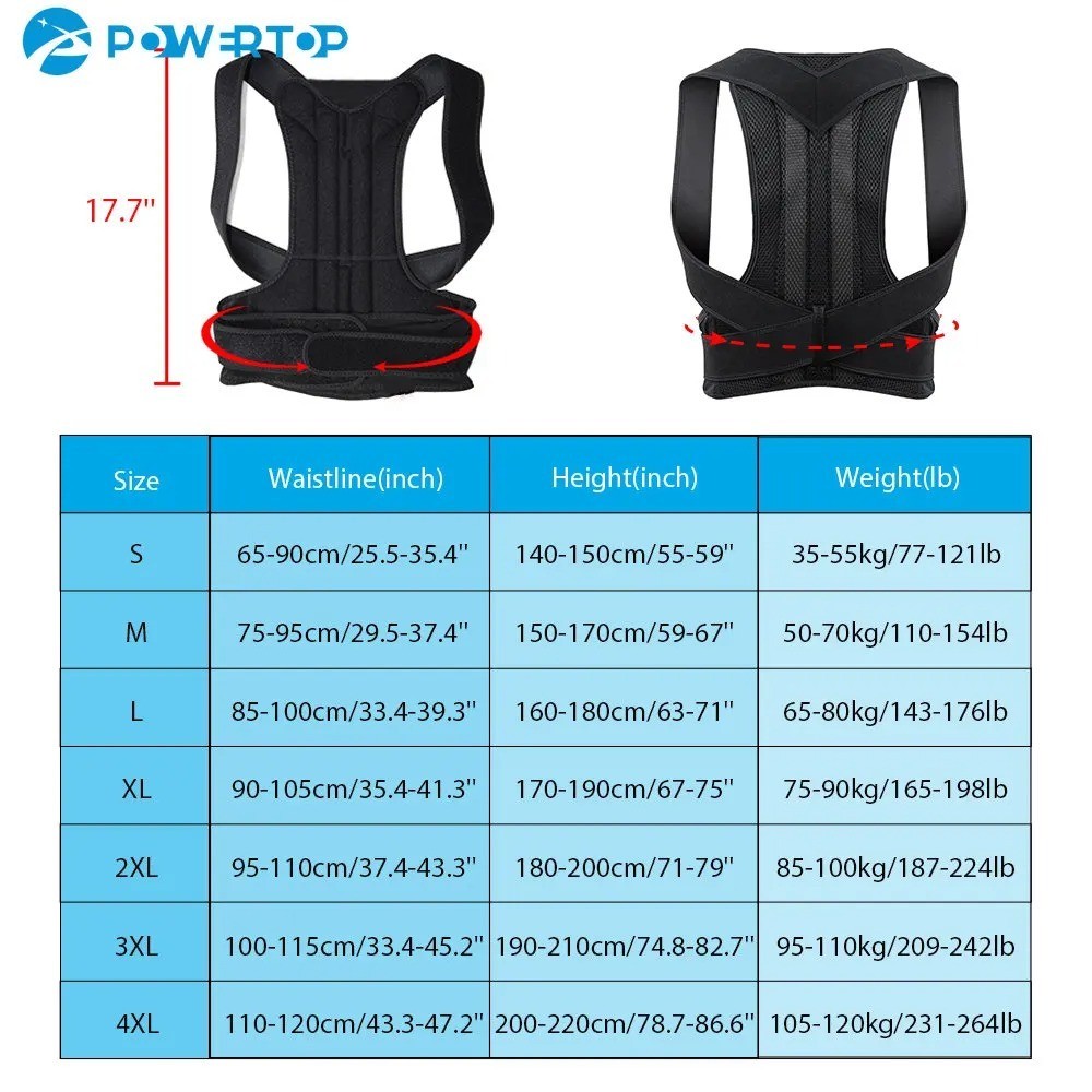 Adjustable Posture Corrector Low Back Support Shoulder Brace Belt for Men Women