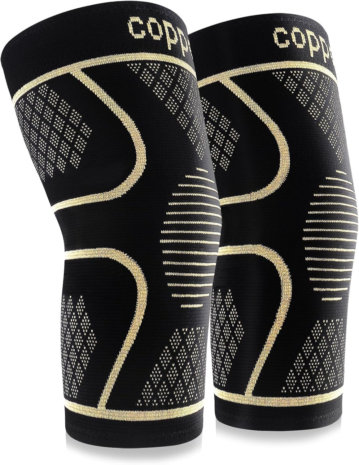 Docbraces Copper Knee Braces for Pain Women and Men (2 Pack), X-Large