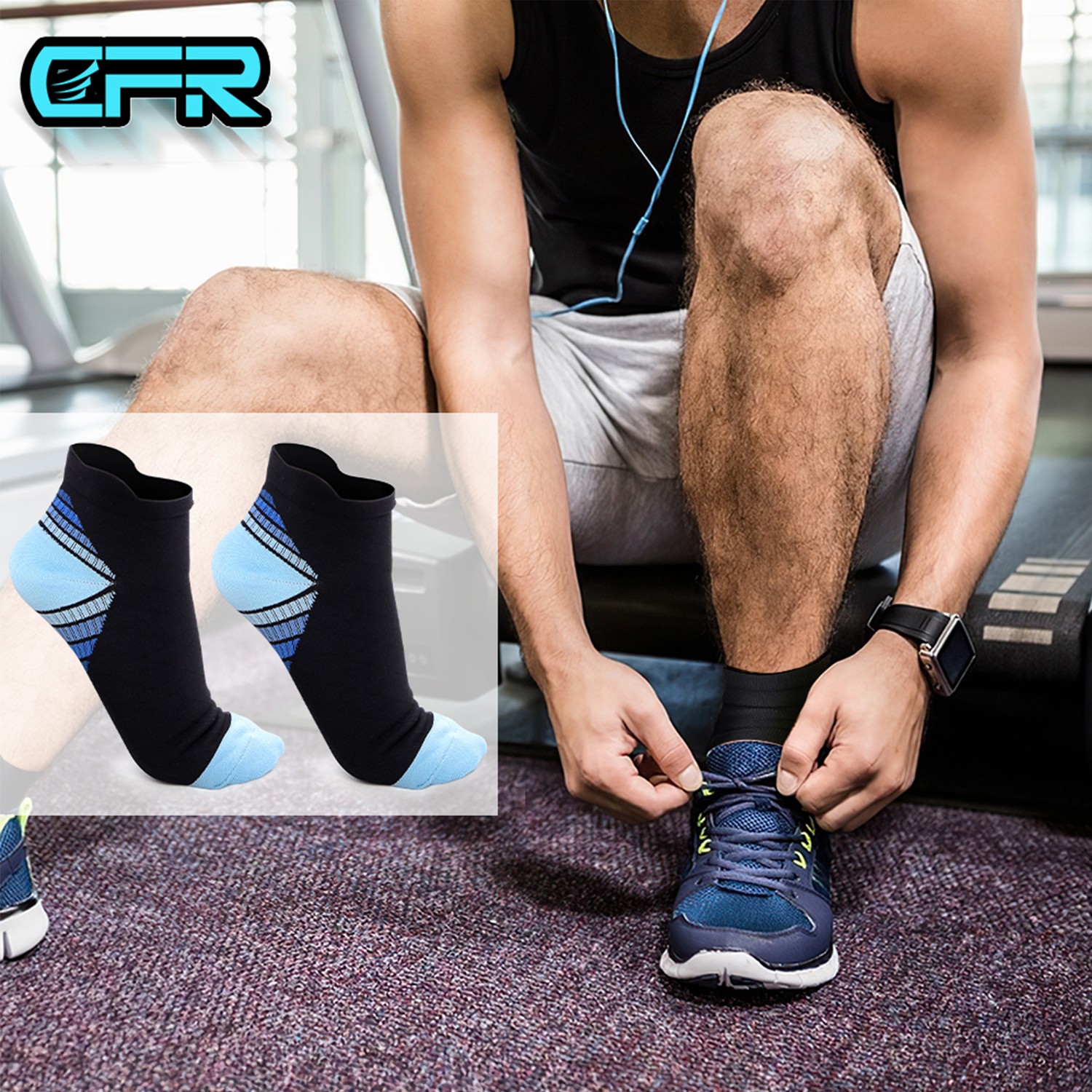 Copper Ankle Support Brace Compression Socks High Elastic Foot Pain Relief US