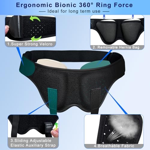 Hernia Support Belt for Men or Women for Double Inguinal or Sports X-Large
