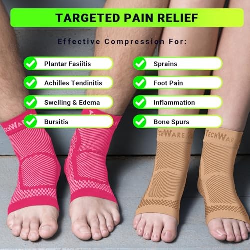 Ankle Brace Compression Sleeve – Plantar L / XL (see size chart) Pink