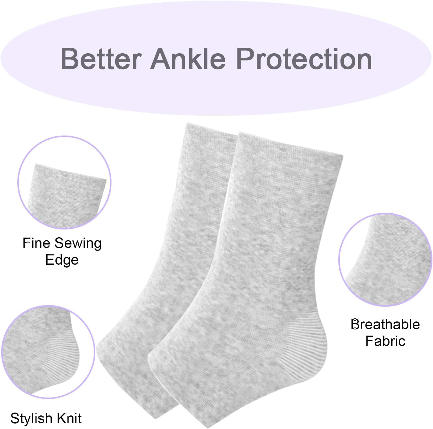 2 Pairs of Compress Bamboo Foot Sleeves,Keep Warm Bamboo Ankle Socks Foot Sleeve