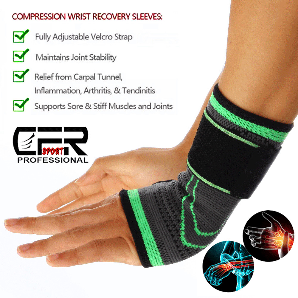 Adjustable Wrist Support Brace Compression Sleeve Arthritis Carpal Tunnel Hand