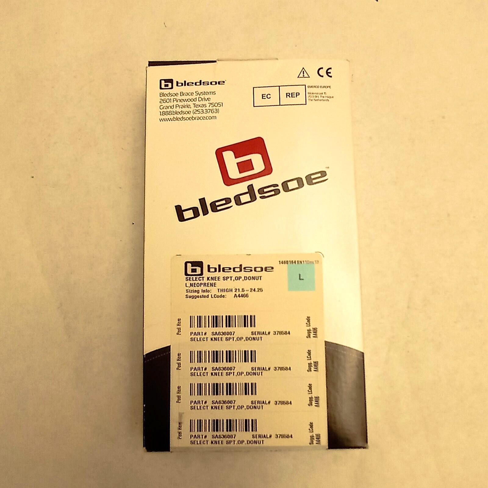 SA636007 Select Knee SPT, OP, Patella DONUT Neoprene Compression (L) Bledsoe