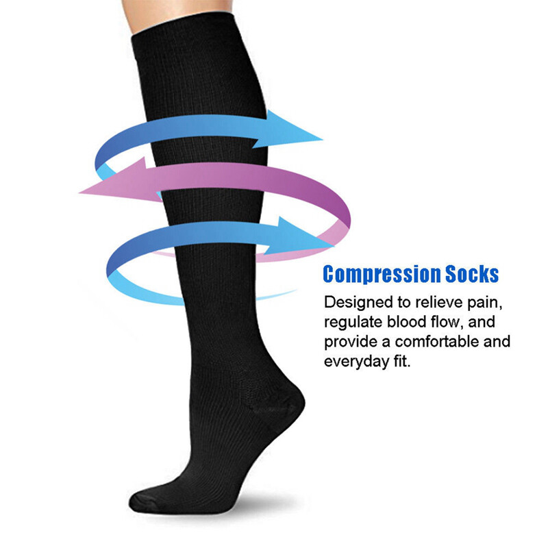 Cotton Compression Socks for Men & Women Circulation 15-20 mmHg Knee High Socks