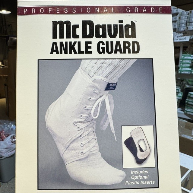 FLA X-Large McDavid Ankle Guard w/Optional Plastic Inserts White