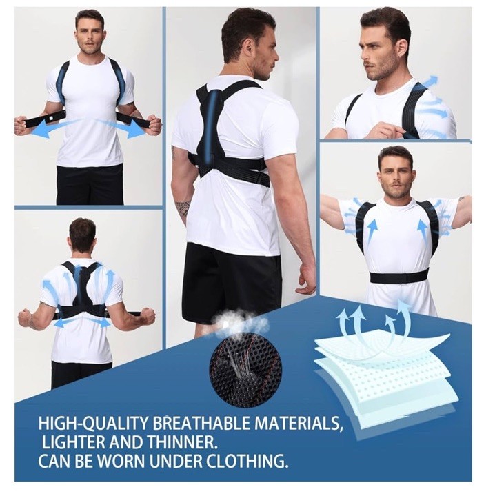 Lucketa Posture Corrector Unisex, Black Size Large
