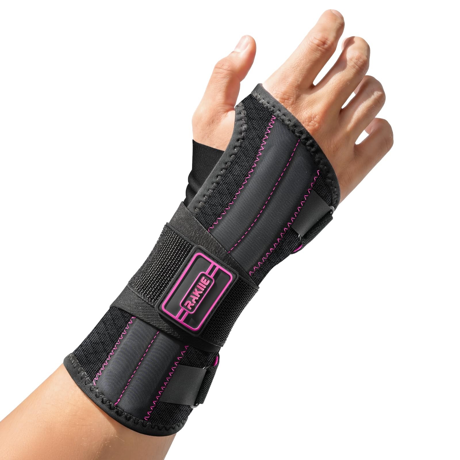 Rakiie Upgraded Carpal Tunnel Wrist Brace, Night Sleeping Support for M, Pink