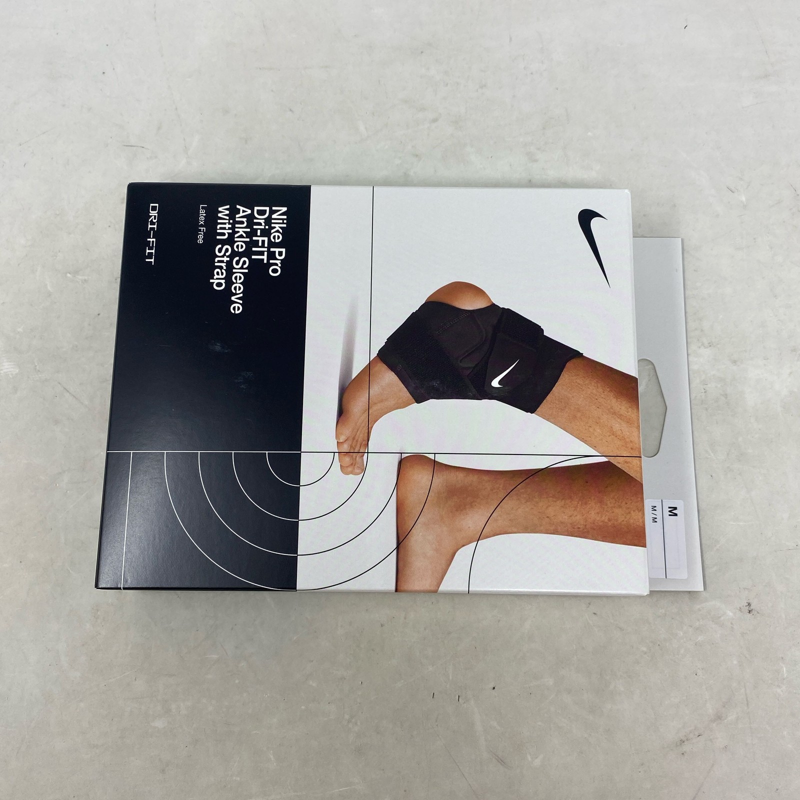 Nike Pro Dri-FIT Ankle Sleeve w/ Strap Black/White Unisex M – 3 PACK