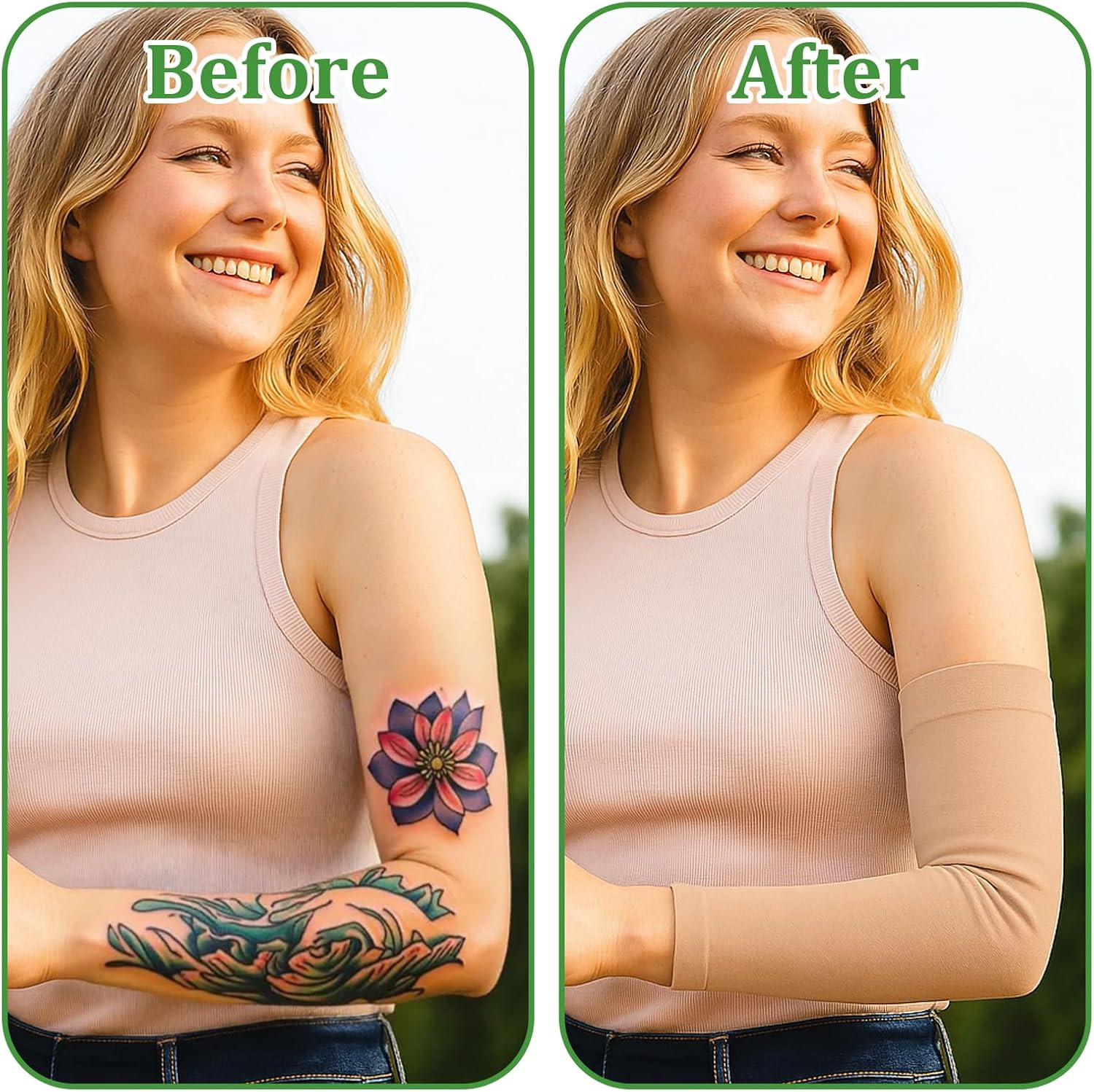 2 Pairs Tattoo Cover Up Sleeve Forearm Sleeves for Women, Forearm Compression Pr