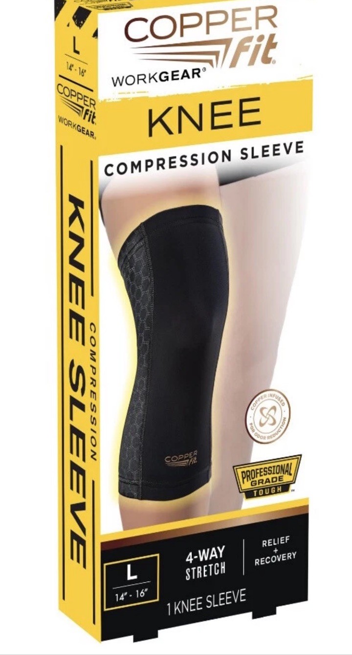 Copper Fit WorkGear Knee Compression Sleeve Unisex L 14″-16″ PRO GRADE TOUGH NIB