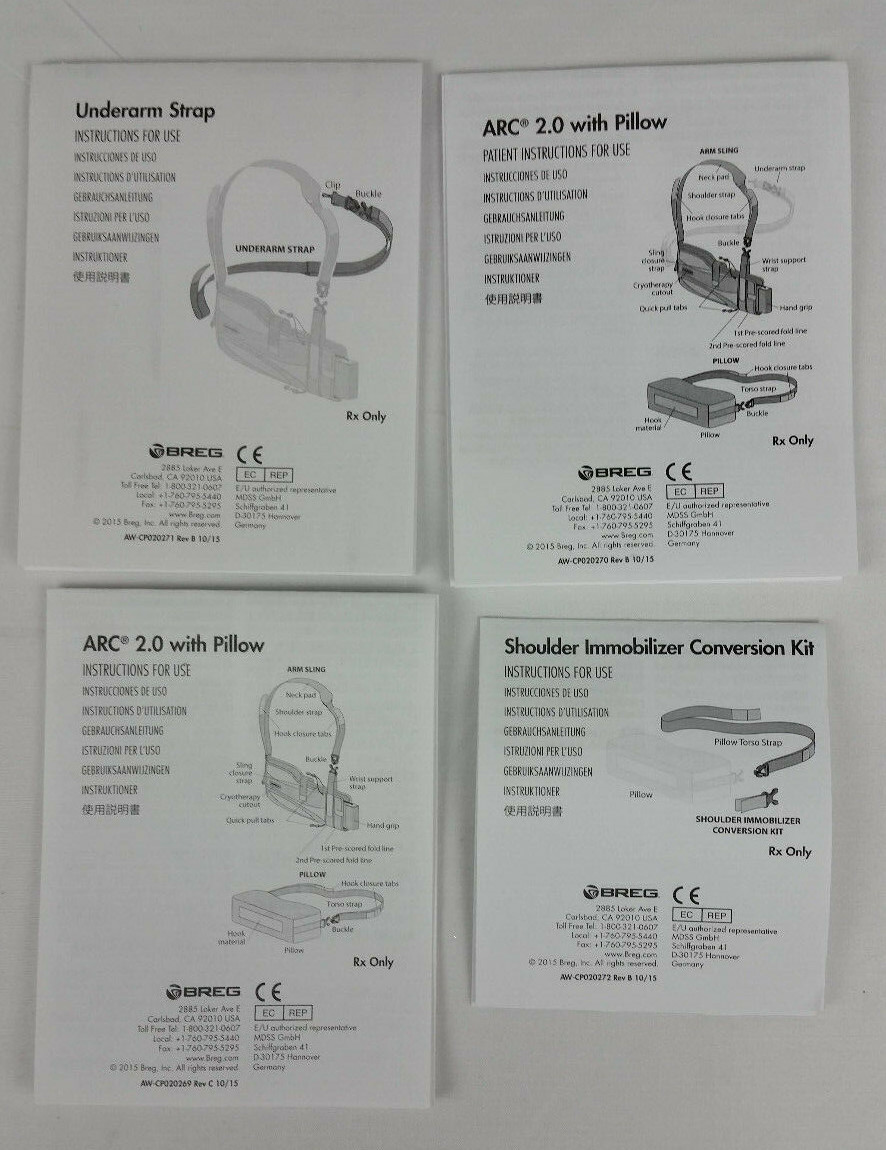 Breg / Bledsoe AE050500 Arc 2.0 Shoulder Sling Immobilizer w Pillow Waistband