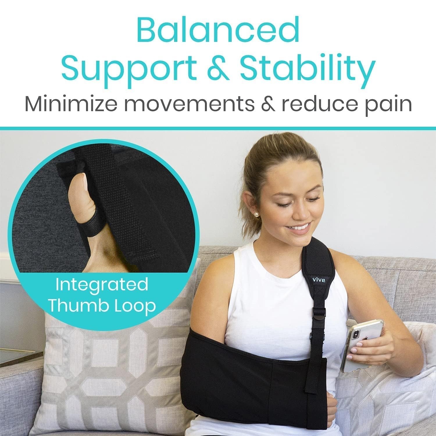 Ergonomic Shoulder Immobilizer for Injury Recovery, Comfortable Adjustable Fit