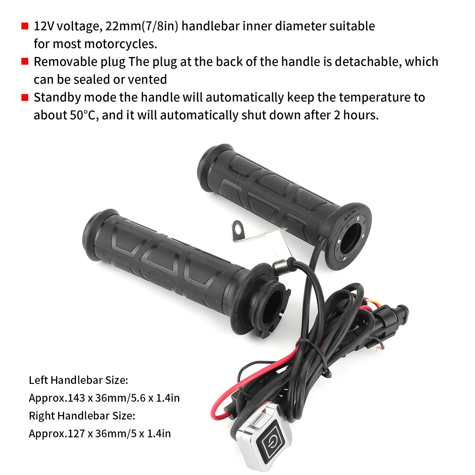 Universal 7/8in Motorcycle Heating Handle With 3 Adjustable Temperature Lev EPBZ