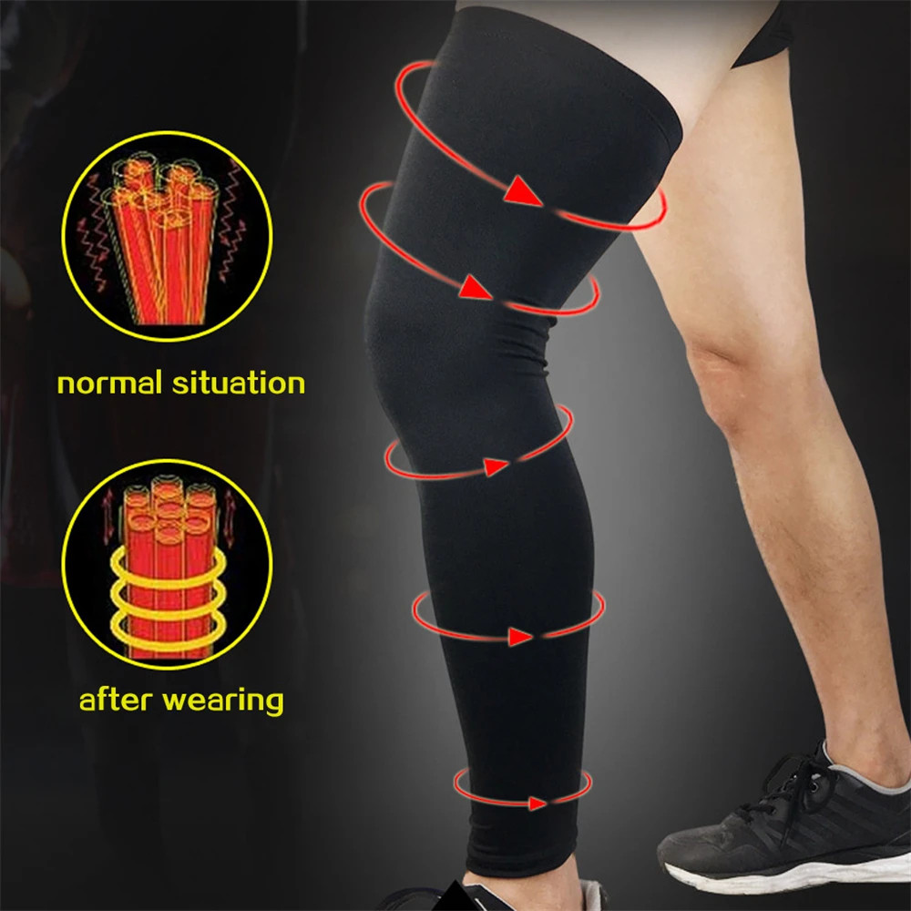 1 PCS Lengthen Compression Leg Warmers Basketball Football Cycling Socks Knee Ca