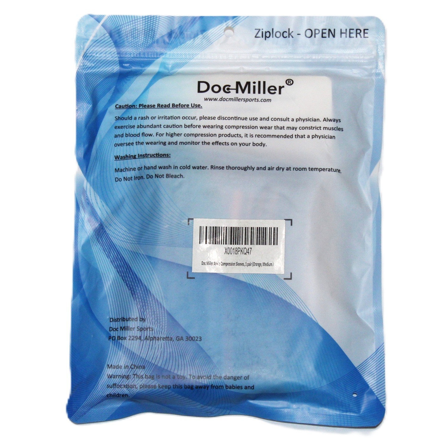 Doc Miller Open Toe Compression Stockings 20-30mmHg Elastic Support Medium 1 Pr