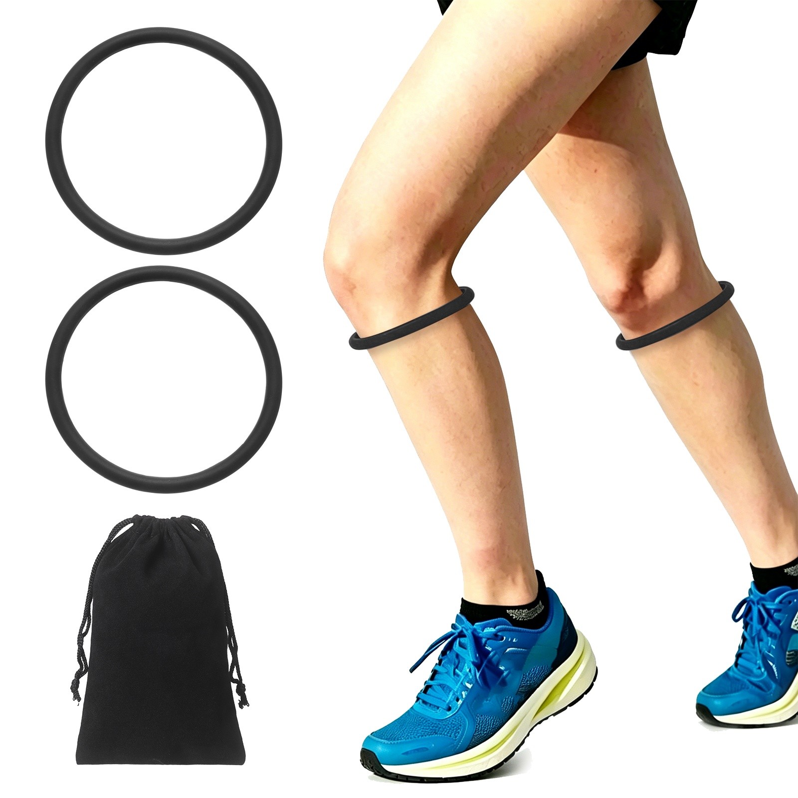 Patellar Tendon Support Strap with Storage Bag, Black & 1 Set