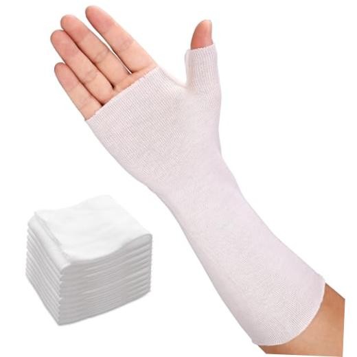 Hand Socks for Splint (Pack of 10), Breathable, Thin Large (Pack of 10) White
