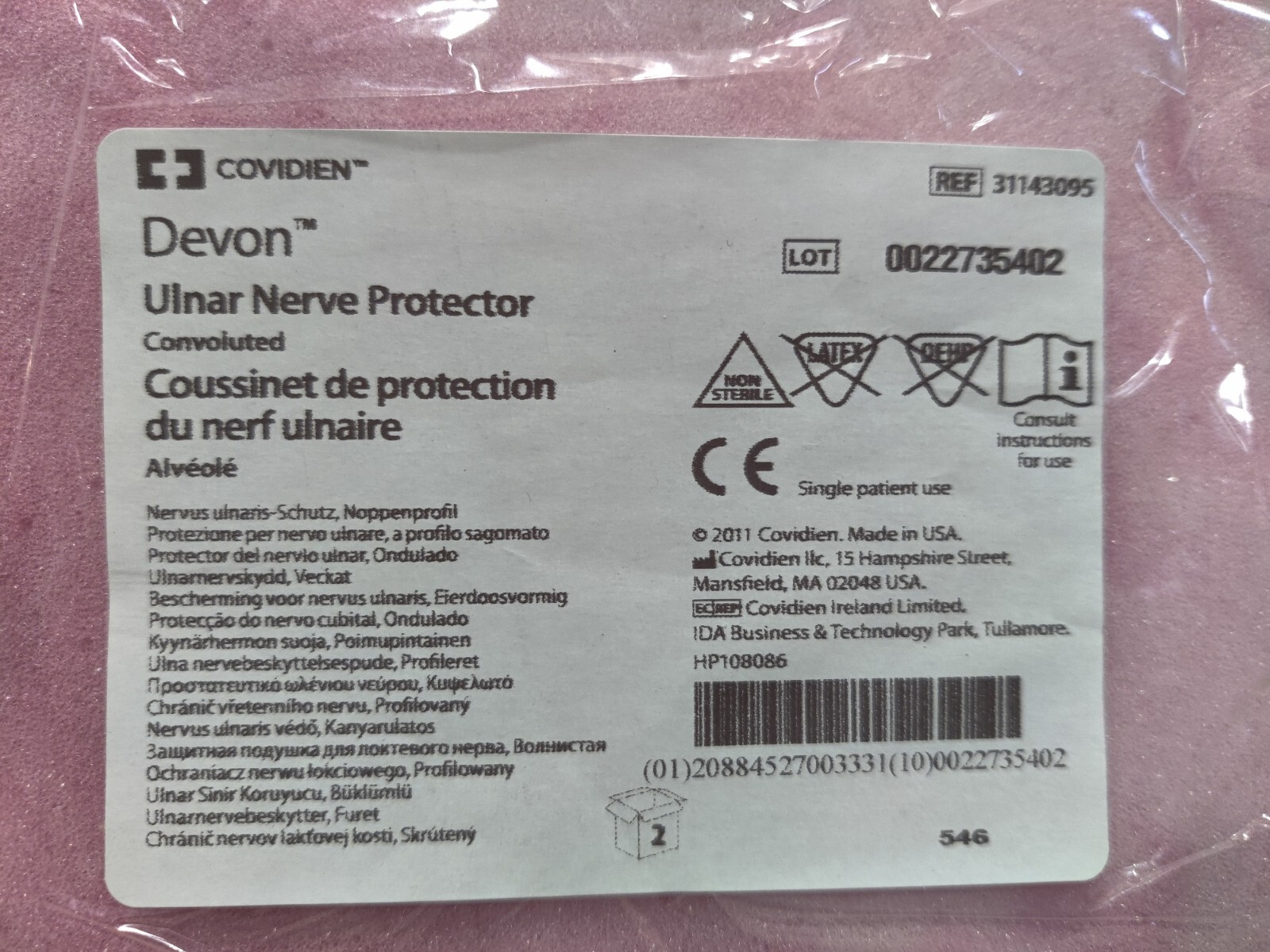 ULNAR NERVE PROTECTOR’S – Covidien 31143095, Latex-free, 2 Pair, NEW in Package