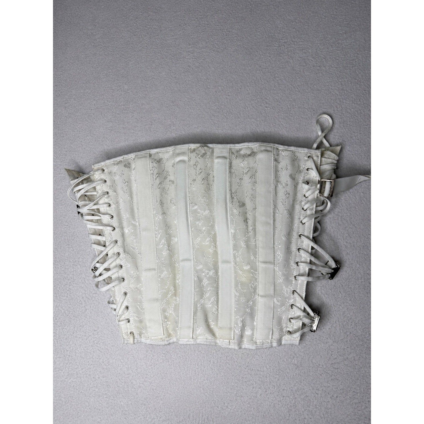 Vintage American Orthopedic White Medical Corset Lace Up Waist Brace Size 42