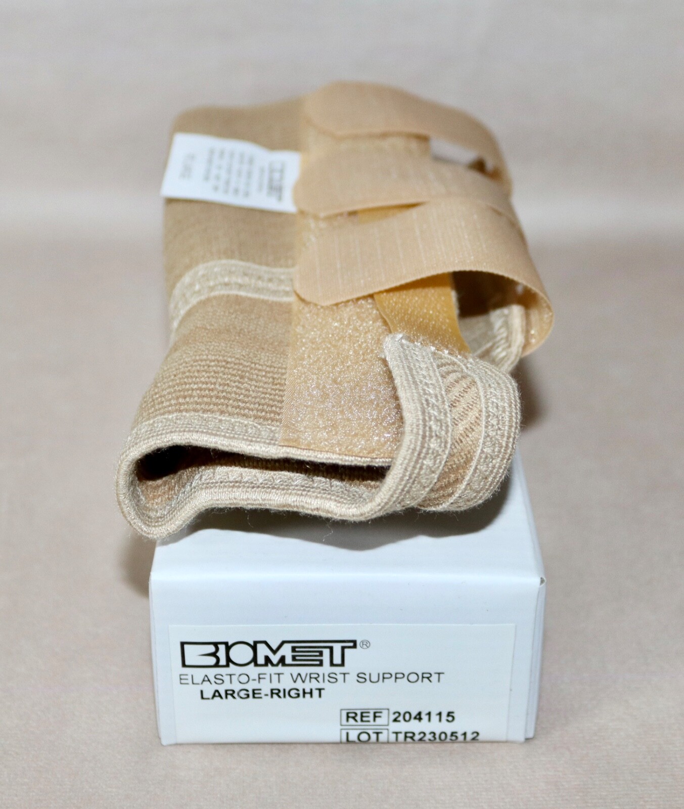 Biomet Bracing Elasto Fit Wrist Support ~ Adult Right Large ~ Beige #204115 NEW