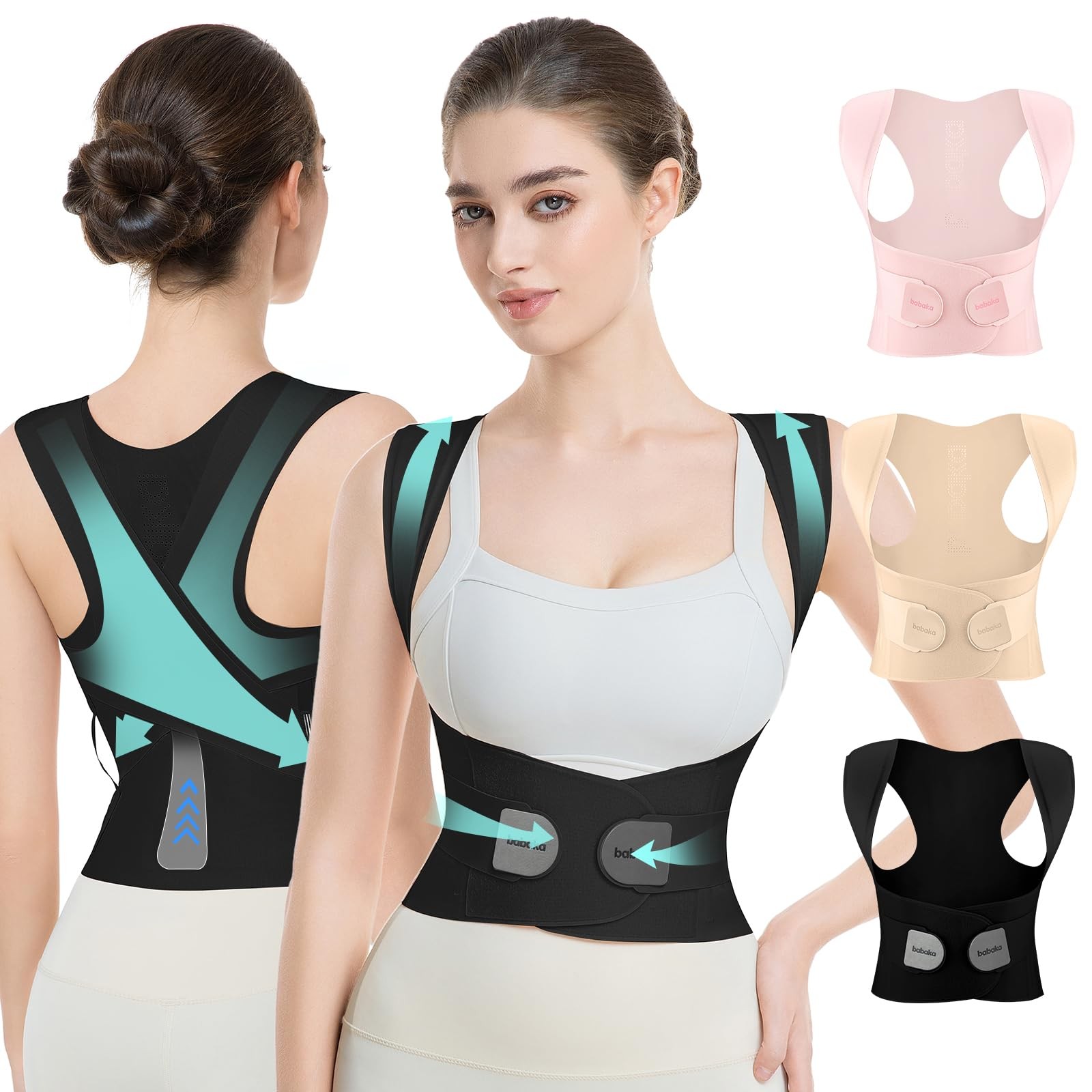 babaka Posture Corrector for Women, Invisible Lightweight Adjustable Back Bra…