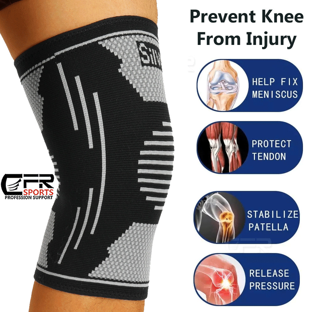 CFR Knee Sleeves Copper Silver Compression Brace Support Sport Joint Injury Pain