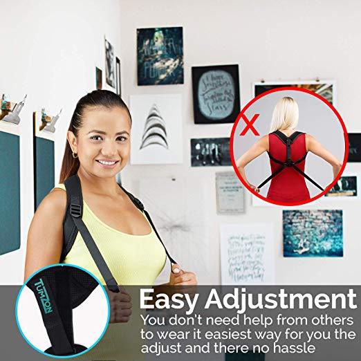 POSTURE CORRECTOR-Neck Back Pain Relief Alignment Comfortable W/2 EXERCISE BANDS
