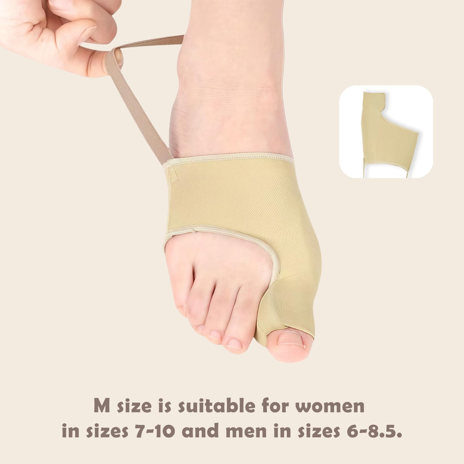 Bunion Corrector Women Men Bunion Splint Socks Big Toe Straightener Sleeve Beige