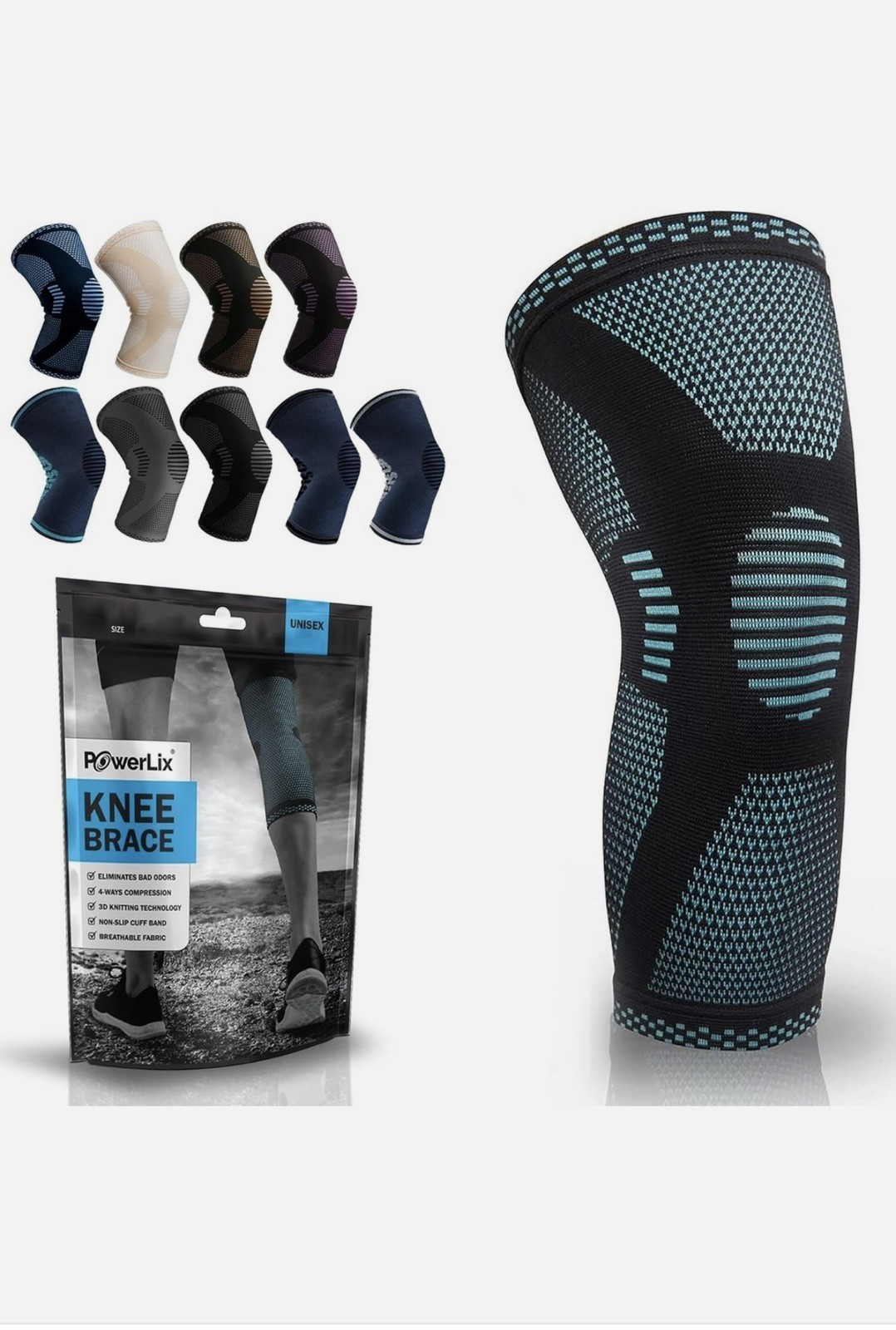 POWERLIX Leg Sleeve Knee Brace Medium Compression Support Men & Women.