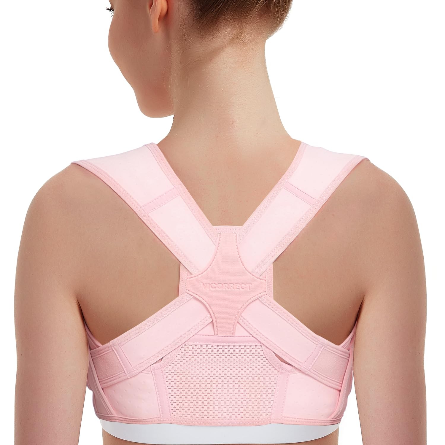 Vicorrect Posture Corrector for Women and Men: Adjustable Brace Straps for Upper