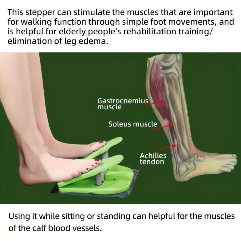 Simple Leg Exerciser While Sitting for Seniors, Foot Pedal Gray, Gray