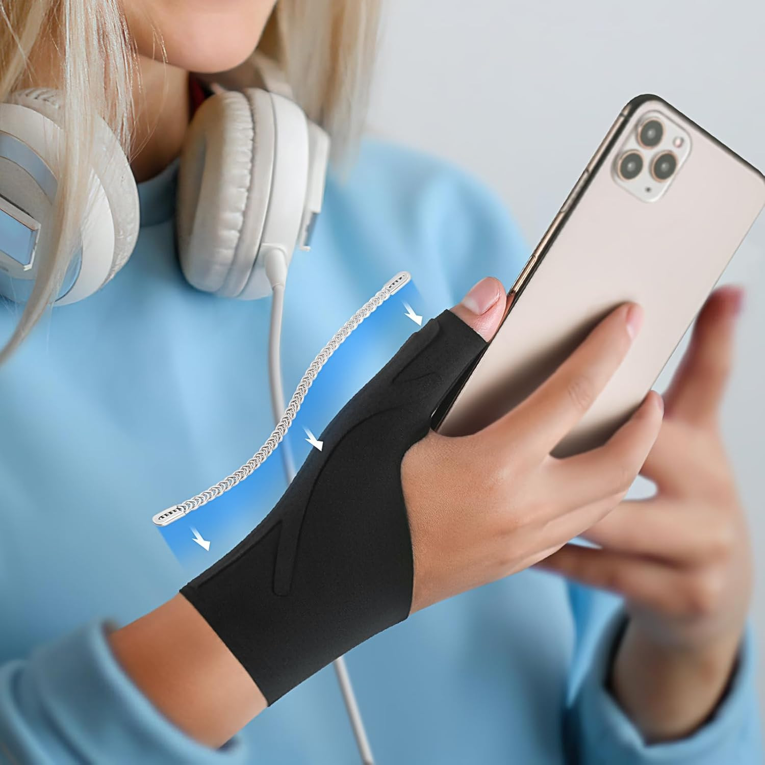Copper Compression Thumb Brace for Carpal Tunnel and Arthritis Relief