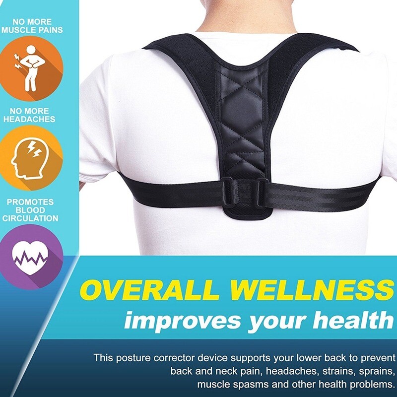 Back Brace Posture Corrector Men Shoulder Neck Pain Upright Belt Women Support
