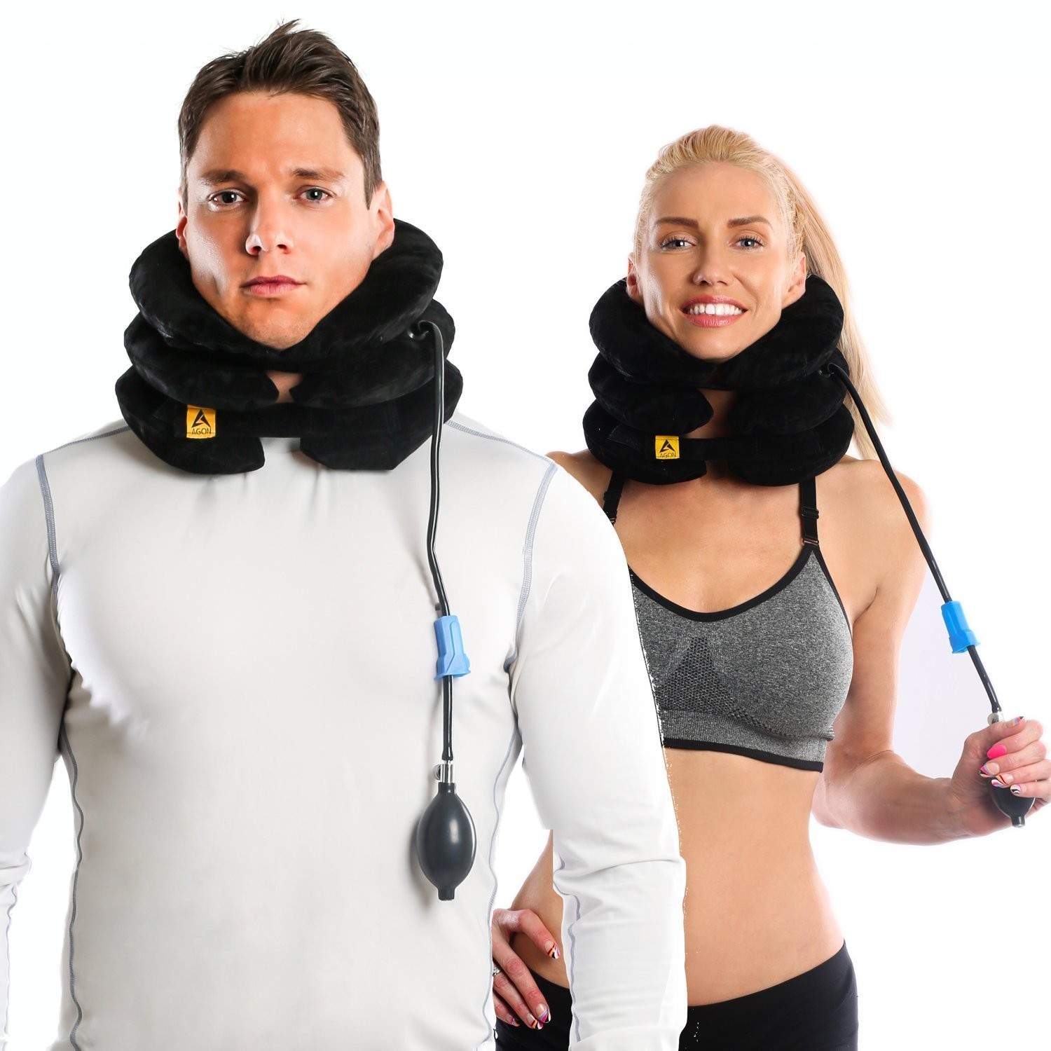 Agon Cervical Neck Brace Traction Support Device for Neck Back Head & Shoulder .