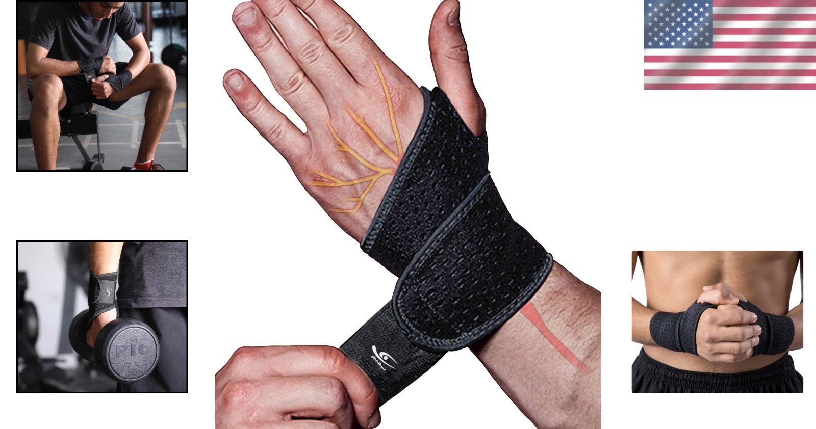 2-Pack Adjustable Neoprene Wrist Supports – Ideal for Weightlifting & Tendonitis
