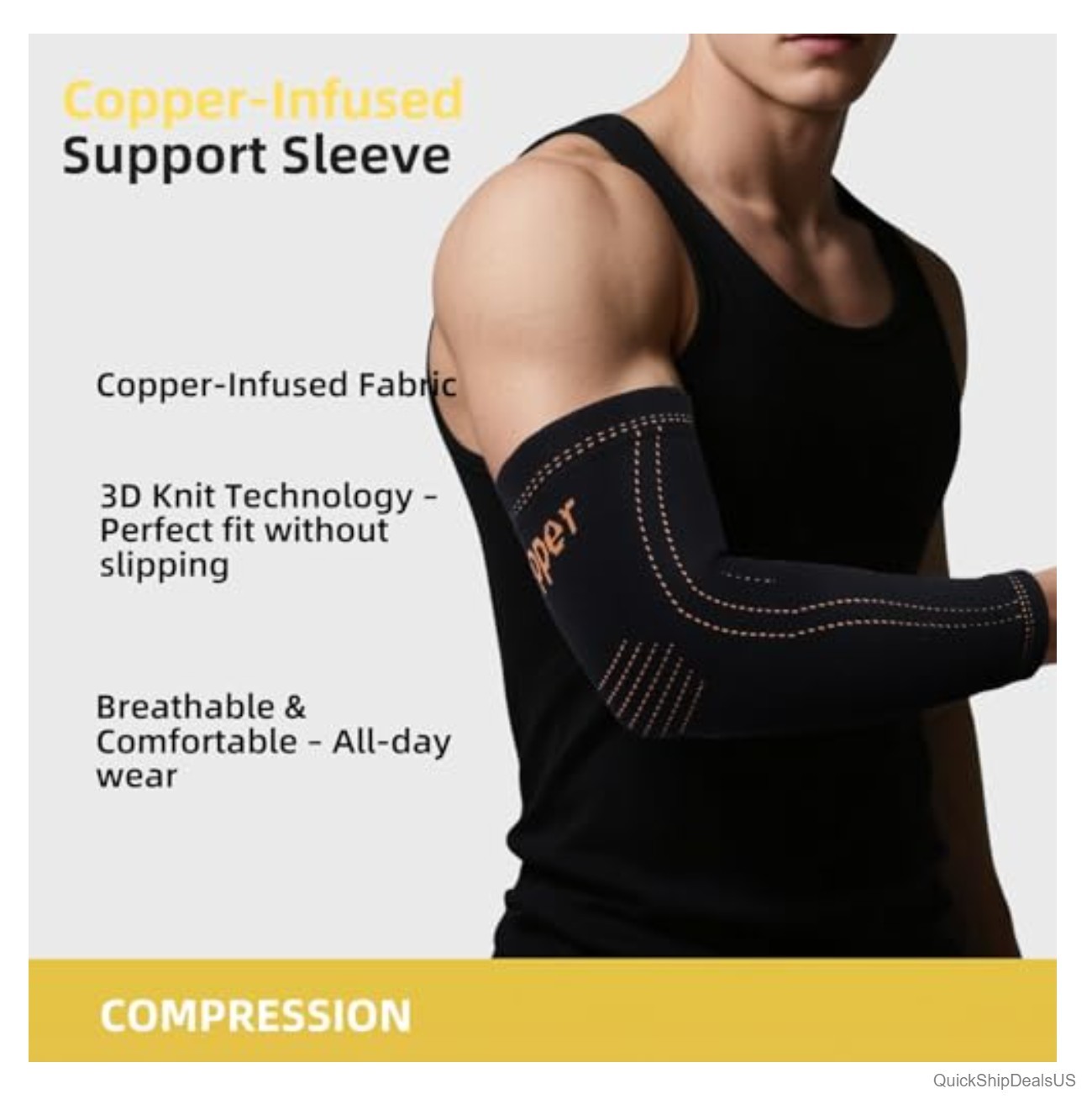 Arm Compression Sleeve Elbow Brace Tennis Elbow Tendonitis Full Arm Support Men