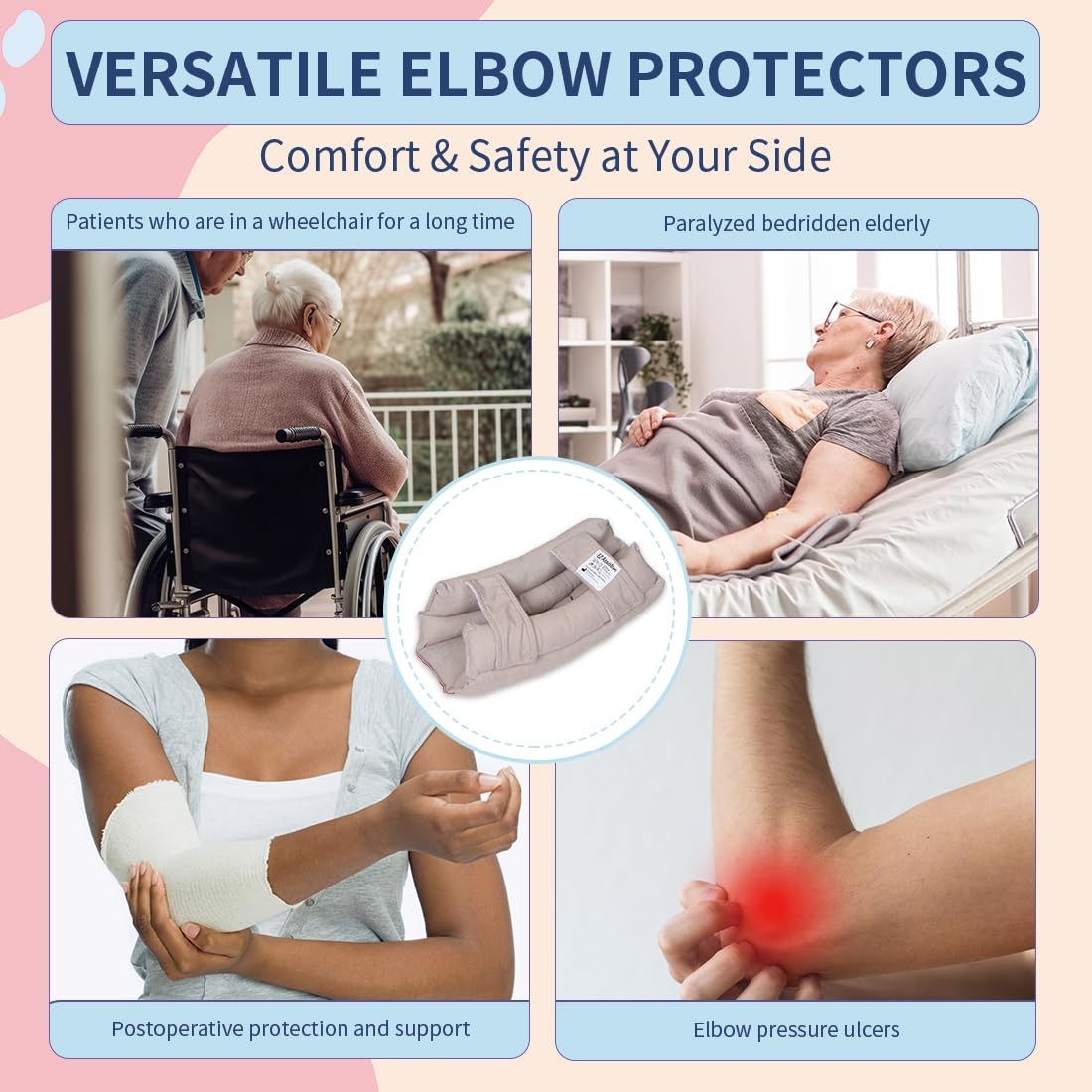 Elbow Protector Pad for Elderly Bedridden Patients Soft Fibre Large Size